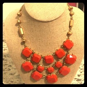 Stella and dot coral statement necklace